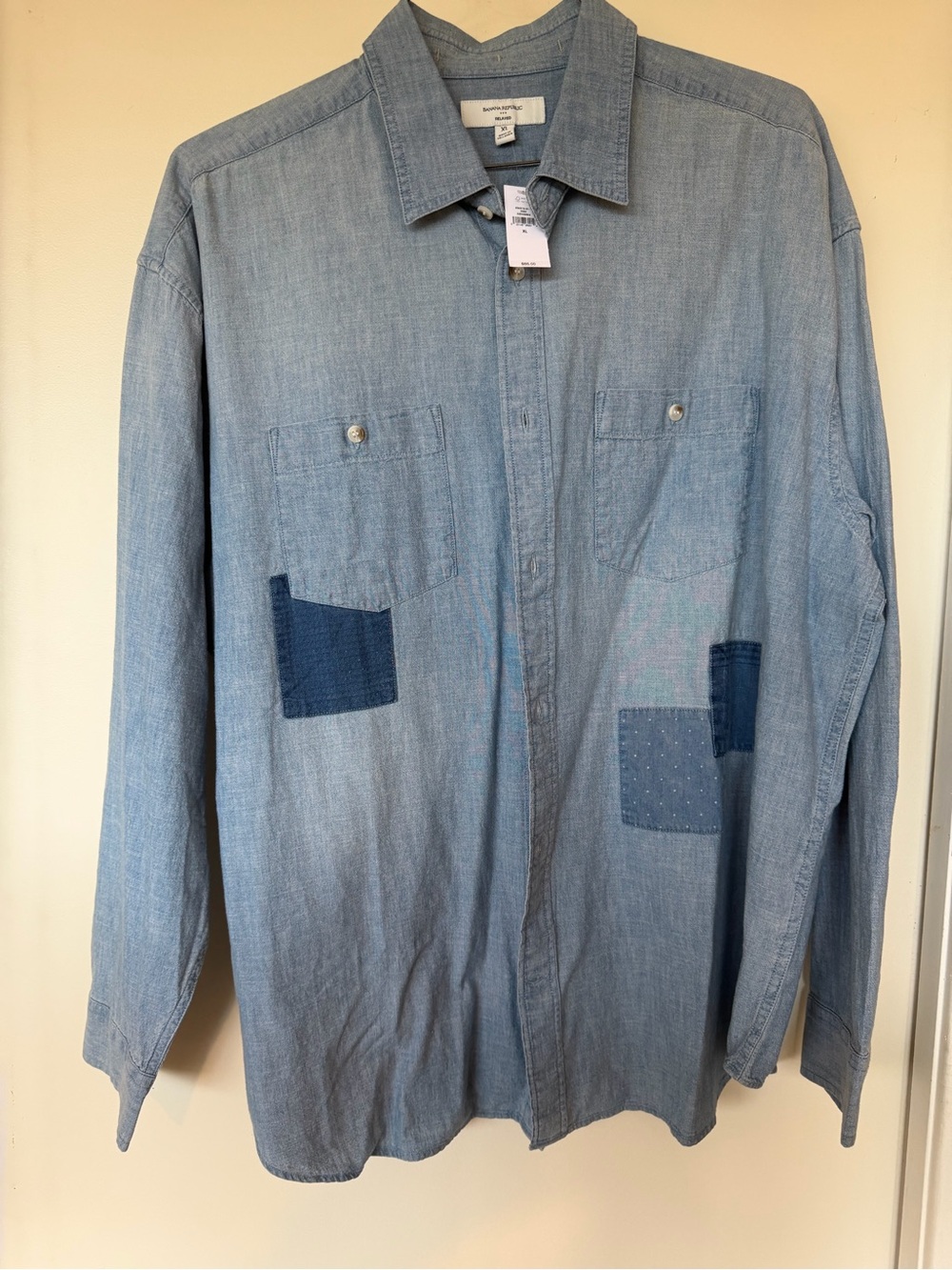 Banana Republic Light Blue Denim Patch Pocket Shirt Jacket